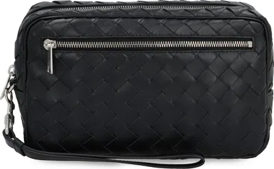 Bottega Veneta Men's Intrecciato Pouch In Black