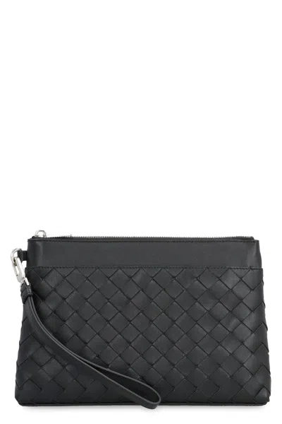 Bottega Veneta Intrecciato Prism Pouch In Black