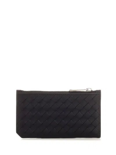 Bottega Veneta Men Intrecciato Small Calfskin Card Holder In Black