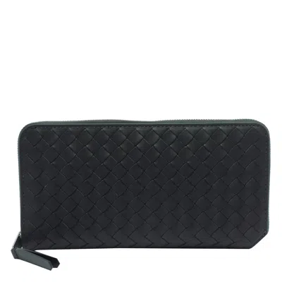 Bottega Veneta Men Intrecciato Small Zip Around Wallet In Green