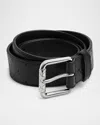 Bottega Veneta Men's Intrecciato Stamp Leather Belt