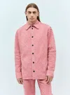 Bottega Veneta Intrecciato Suede Leather Shirt In Pink