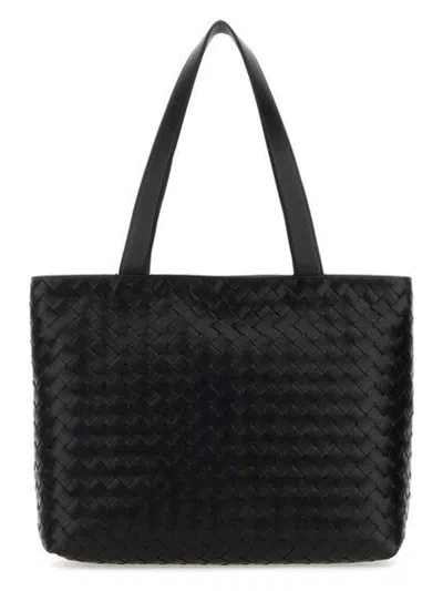 Bottega Veneta Black Intrecciato Leather Tote Bag