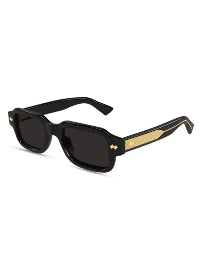 Bottega Veneta Men's Intrecciato Wirecore 50mm Rectangular Sunglasses In Pattern