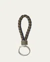 Bottega Veneta Men's Intreccio Key Ring In Bicolor Napa