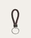 Bottega Veneta Men's Intreccio Key Ring In Bicolor Napa In Ashtea
