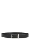 Bottega Veneta Intreccio Leather Belt In Black