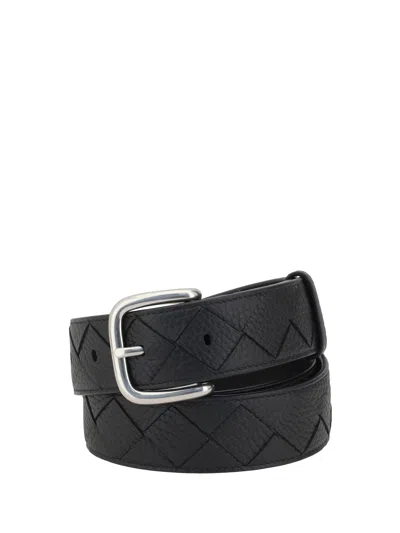 ベルト BOTTEGA VENETA BELT INTRECCIO 20 TAURILLON Bottega Veneta Belt Intreccio 20 Taurillon In Black-silver