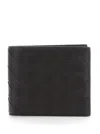Bottega Veneta Black Bi-fold Wallet With Intreccio Motif In Leather Man In Black