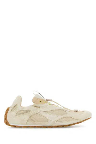 Bottega Veneta Men Ivory Fabric And Suede Orbit Flash Sneakers In Multi