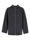 Bottega Veneta Melang Effect Wool Jacket In Black