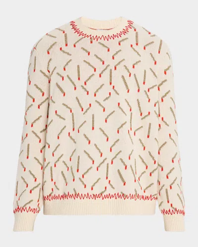 BOTTEGA VENETA MEN'S JACQUARD MATCHSTICK SWEATER