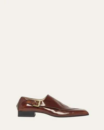 Bottega Veneta Men's Jim Brushed Leather Monk Strap Loafers In Caramel-fondant