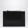 Bottega Veneta Men Large Pouch Black In Intrecciato In Black