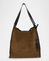 Bottega Veneta Large Canvas & Suede Reversible Tote In Brown