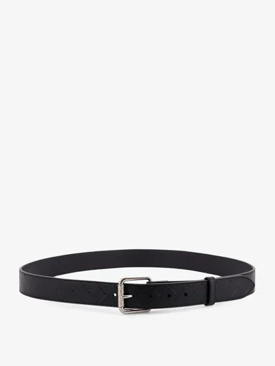 Bottega Veneta Men Leather Belt In Black