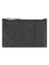 Bottega Veneta Leather Card Holder In Black