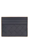 Bottega Veneta Leather Card Holder In Blue
