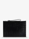 Bottega Veneta Men Leather Clutch With Intrecciato Motif In Multi