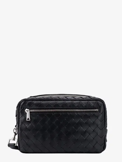 Bottega Veneta Men Leather Clutch With Woven Effect In Multi