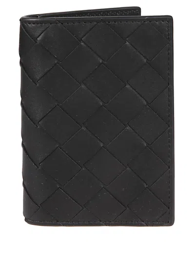 Bottega Veneta Men Leather Credit Card Holder In Black