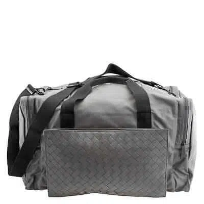 Pre-owned Bottega Veneta Men's Leather Duffle Bag In Grey 609942 Vcqh1 1446 In Gray