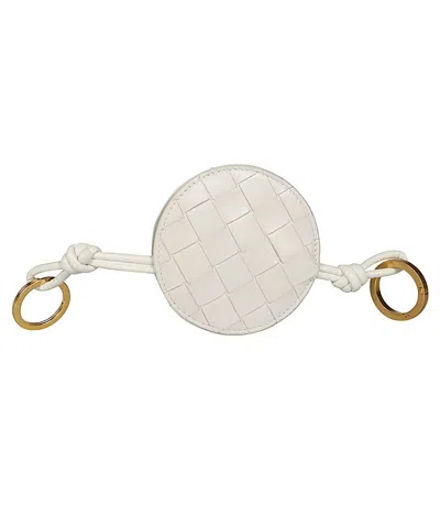 Bottega Veneta Leather Keyring In White