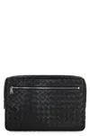 Bottega Veneta Men's Leather Laptop Case In Black