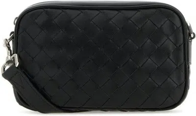 Bottega Veneta Men's Leather Mini Camera Bag In Black