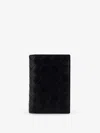 Bottega Veneta Men Leather Passport Holder With Intrecciato Motif In Black