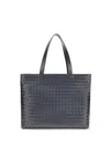 Bottega Veneta Men Leather Shoulder Bag In Blue