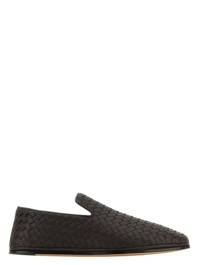 Bottega Veneta Lambskin Slippers In Black