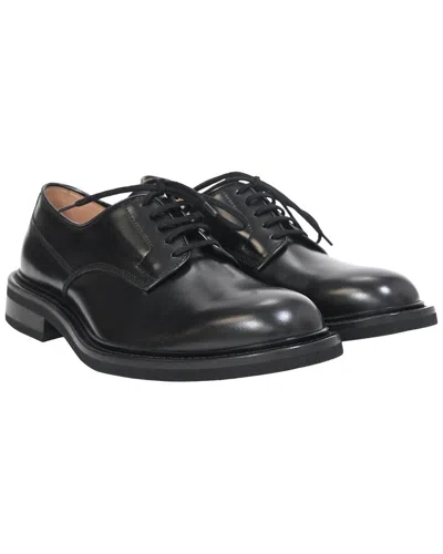 Pre-owned Bottega Veneta Men's Leather The Level Paneled Derby (authentic Pre-loved) In Black