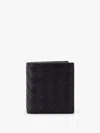 Bottega Veneta Men Leather Wallet With Intrecciato Motif In Black
