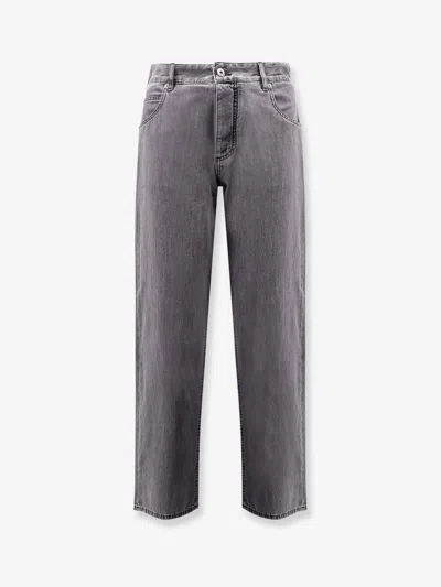 Bottega Veneta Men Light Denim Trousers In Neutral
