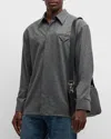 Bottega Veneta Light Wool Flannel Shirt In Grey