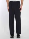 Bottega Veneta Wool Trousers Featuring Button Accents In Black