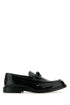 Bottega Veneta Black Leather Tie Loafers In Black