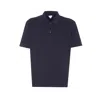 Bottega Veneta Blue Polo With Classic Collar And Embroidered Logo On The Front In Tone On Tone Cotto