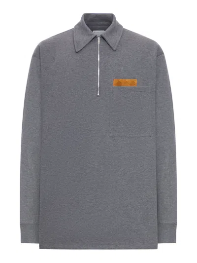 BOTTEGA VENETA BOTTEGA VENETA MEN MELANGE COTTON JERSEY POLO