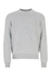 Bottega Veneta Grey Pullover With Intrecciato Patch On Elbows In Cashmere Man In Gray