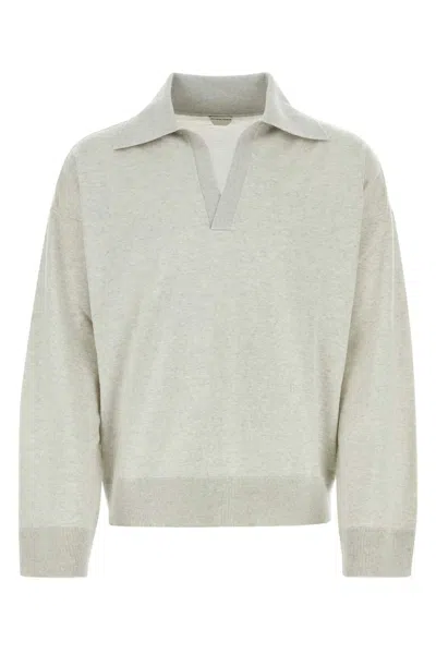 Bottega Veneta Relaxed V-neck Wool Sweater In Grey