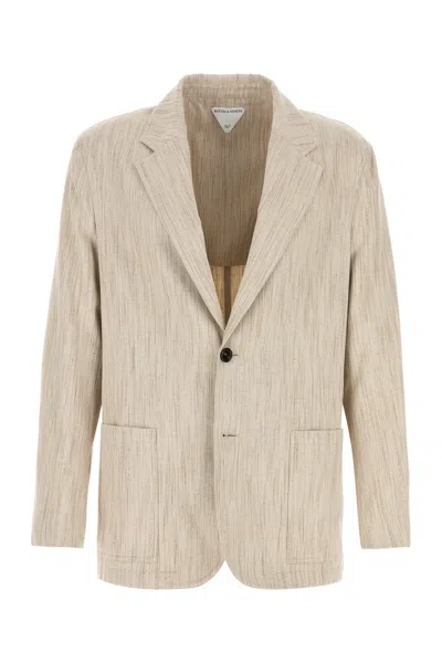 BOTTEGA VENETA BOTTEGA VENETA MEN MELANGE SAND VISCOSE BLEND BLAZER