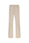 Bottega Veneta Sand Viscose Blend Wide Leg Trousers In Neutral