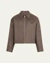 Bottega Veneta Kimono-blouson Aus Doppelter Wolle Und Kaschmir In Antilope