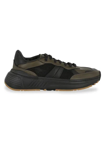 Bottega Veneta Men's Men's Speedster Leather & Mesh Sneakers In Khaki Black