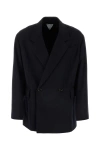 Bottega Veneta Wool Blazer With Back Vent And Front Pockets In Blue