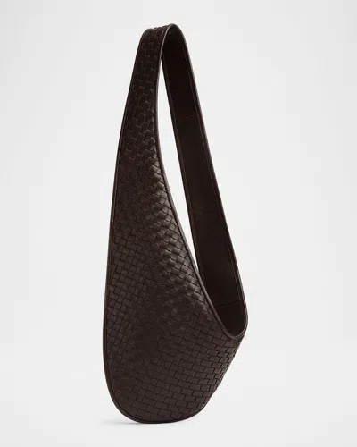 Bottega Veneta Men's Moto Shoulder Bag In Brown