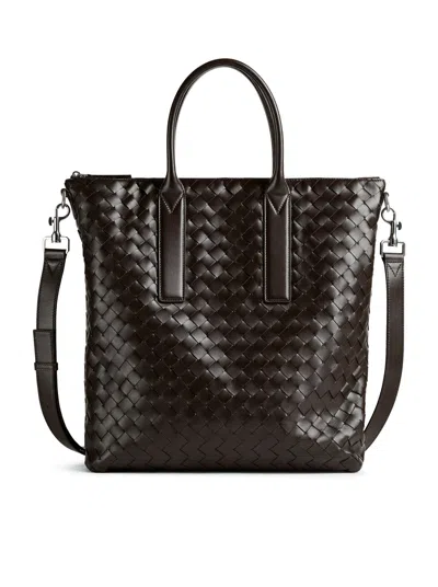 Bottega Veneta Men North-south Woven Tote Bag With Zip In Multi