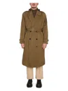 Bottega Veneta Men's Nylon Folding Trench Coat In Military Green